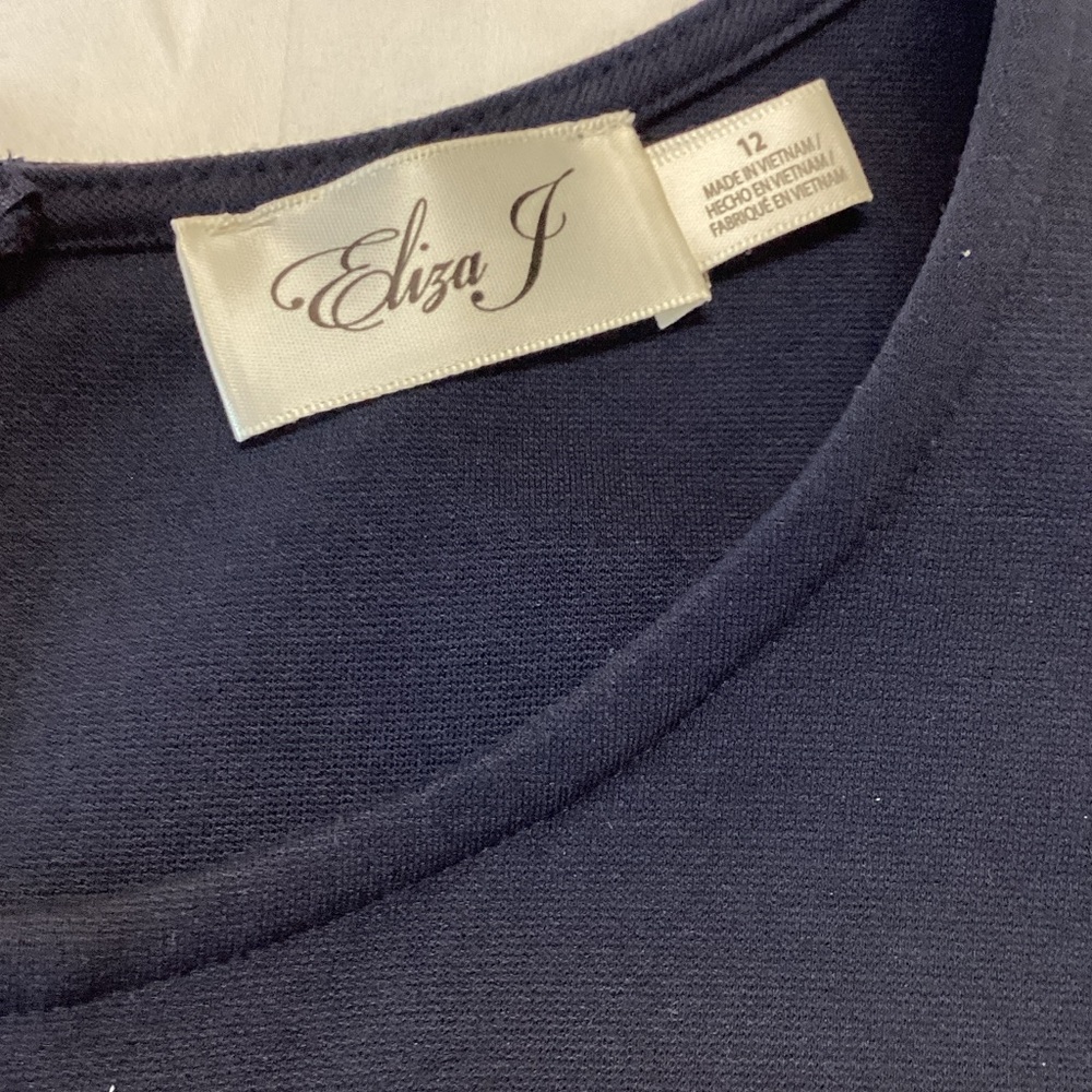 Dark Navy with Lighter Blue Accent Dress - Picture 2 of 3